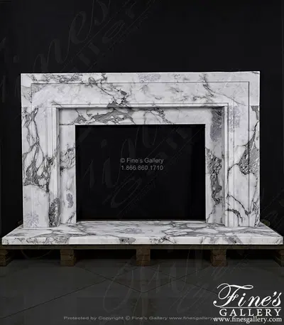 Classic Contemporary Style Mantel in Exotic Calacatta Marble.