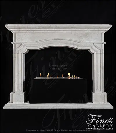 Arched Mantel in French Limestone