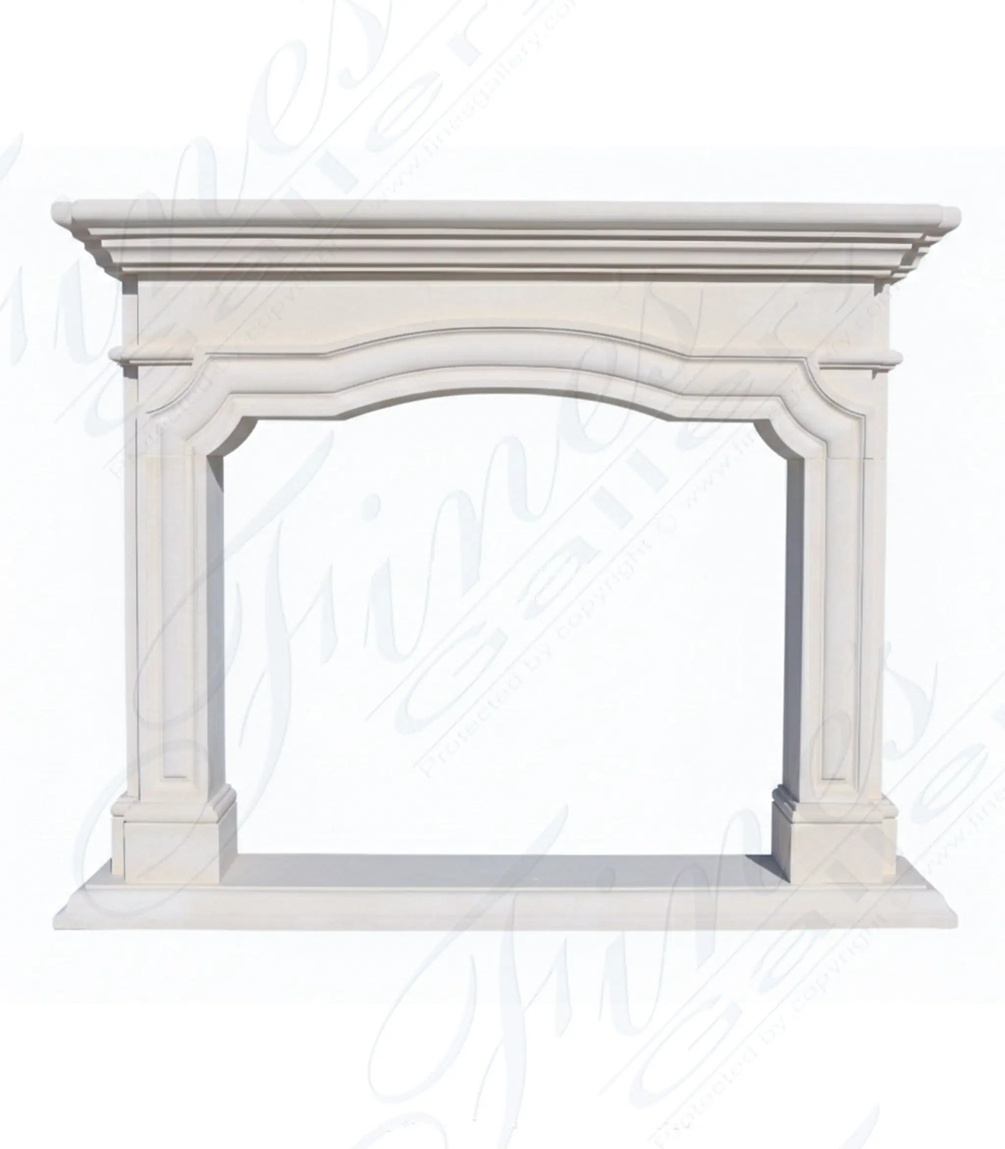 Arched Mantel in French Limestone