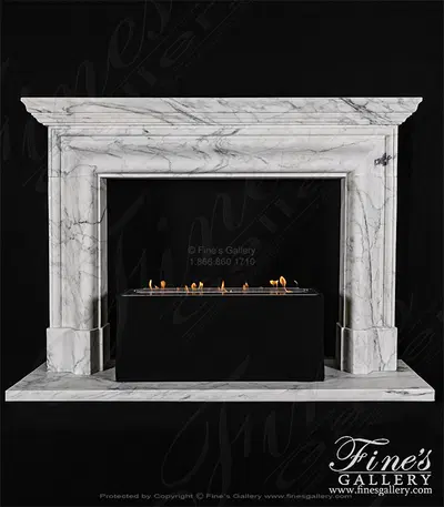 Museum Quality Mantel in Italian Arabascato Marble