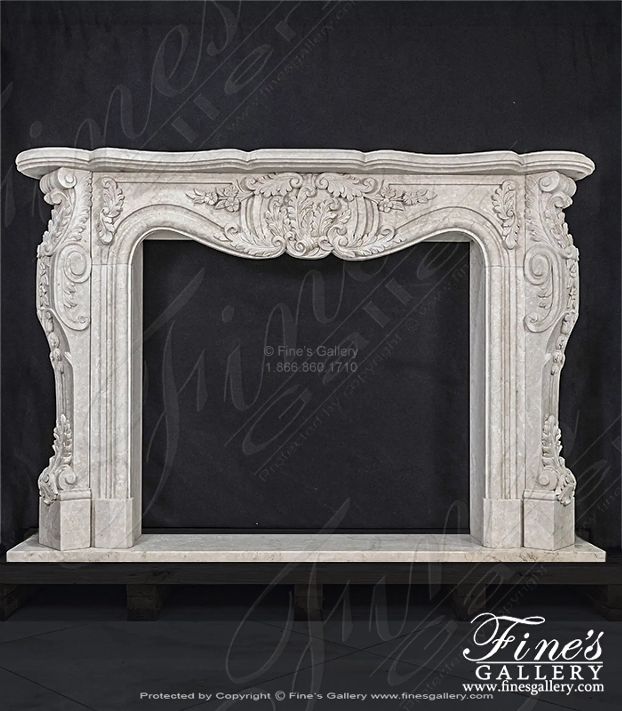 Oversized French Style Mantel in Italian Botticino