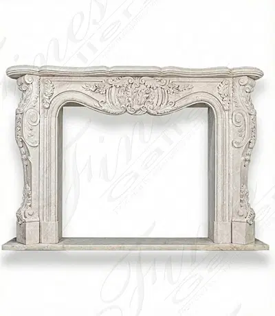 Oversized French Style Mantel in Italian Botticino