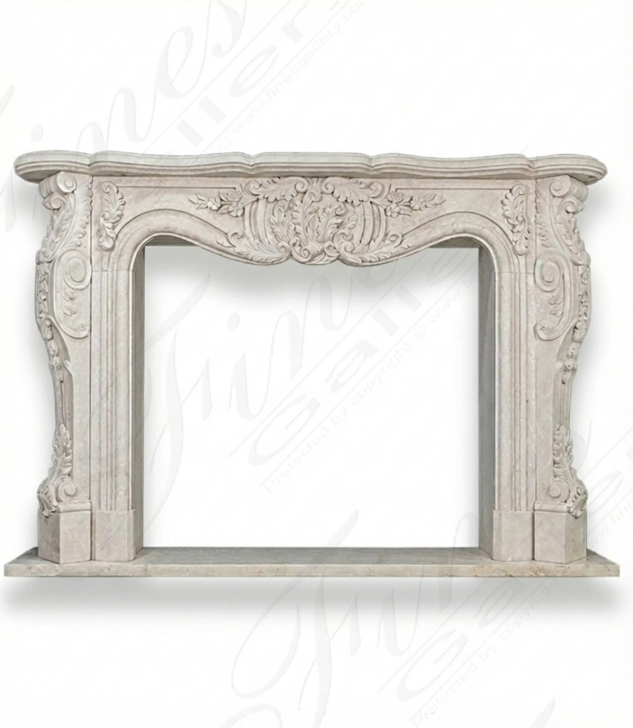 Oversized French Style Mantel in Italian Botticino
