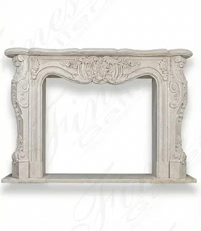 Oversized French Style Mantel in Italian Botticino