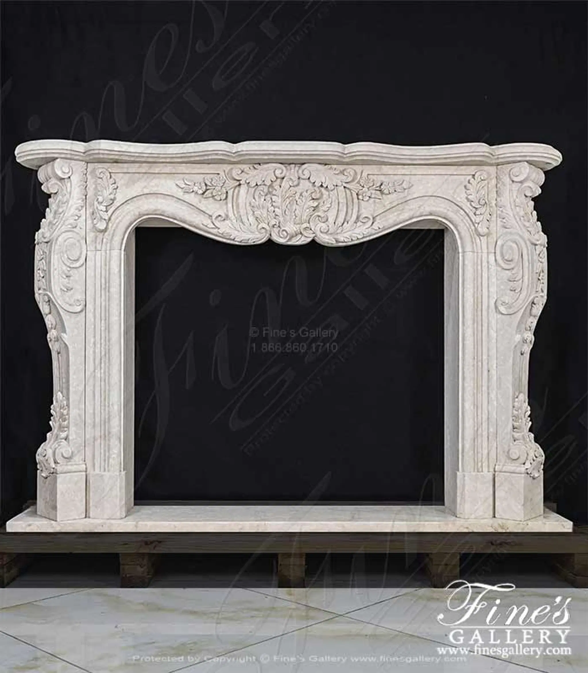 Oversized French Style Mantel in Italian Botticino