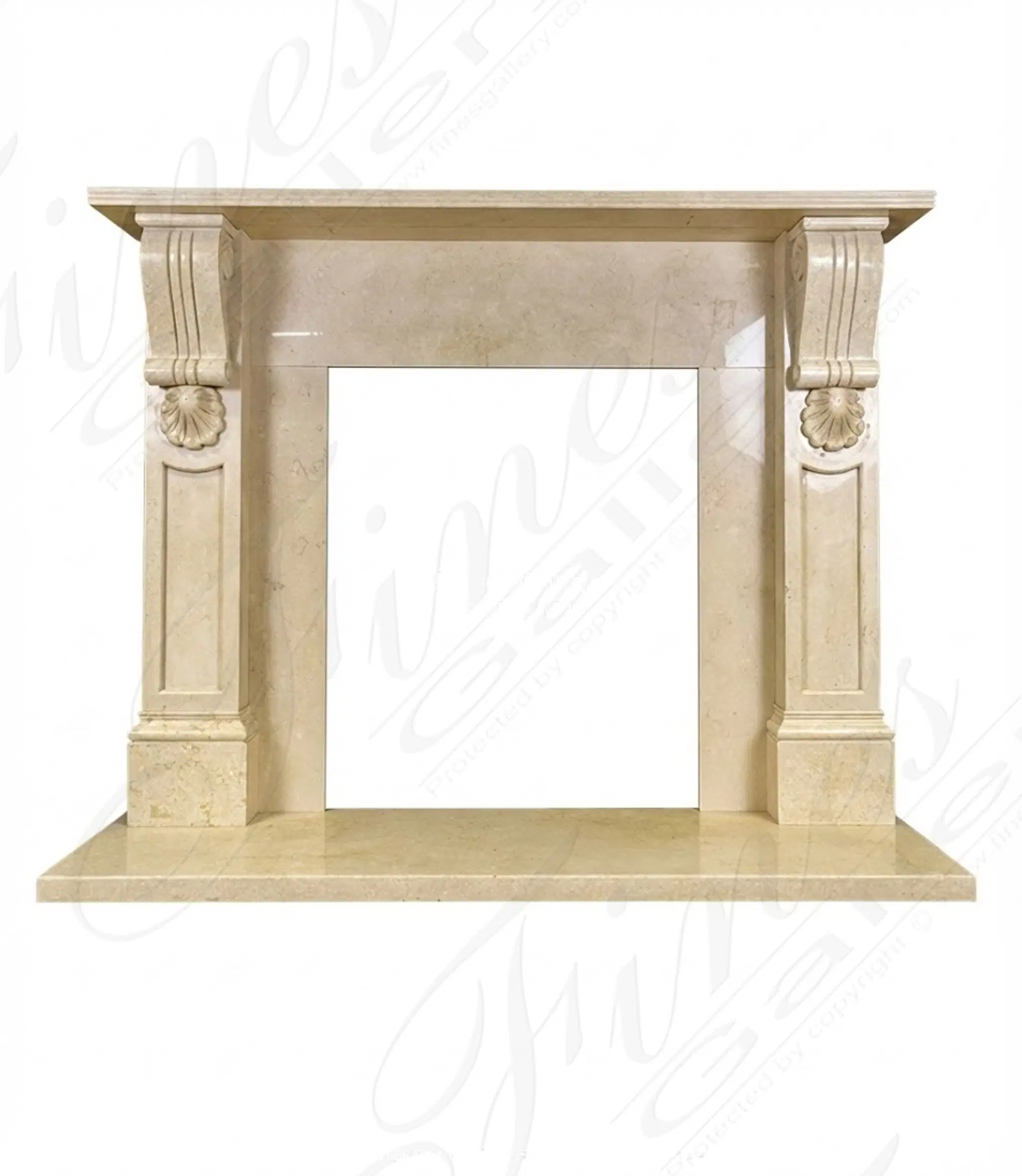 Victorian Style Mantel in Polished Galala Marble