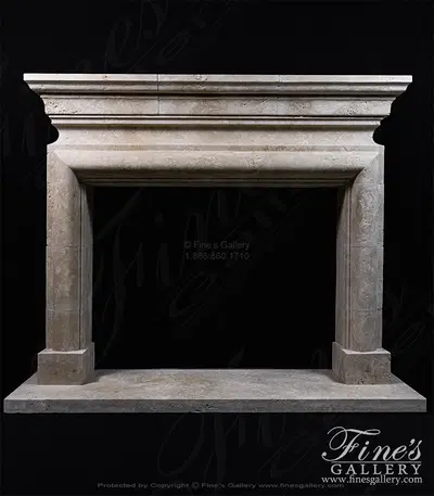 Bolection Mantel W/Shelf in Italian Roman Travertine