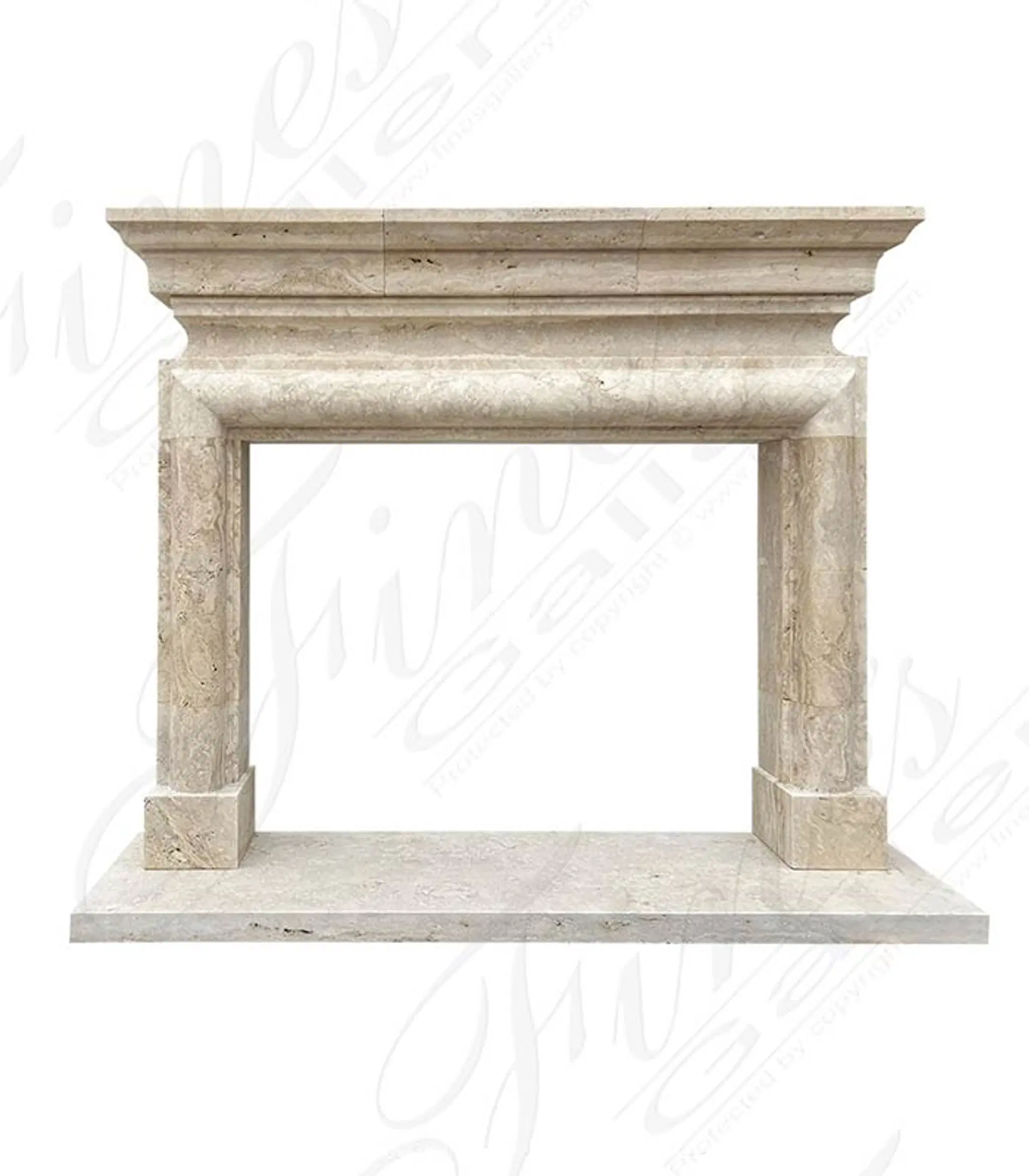 Bolection Mantel W/Shelf in Italian Roman Travertine