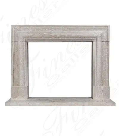 A Simplistic Bolection Style Mantel in Italian Botticino Marble