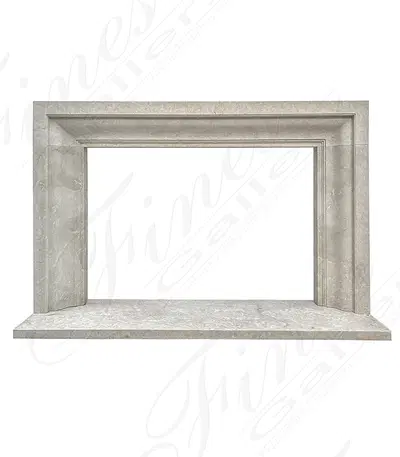 Classic Contemporary Fireplace Mantel in Italian Botticino Marble