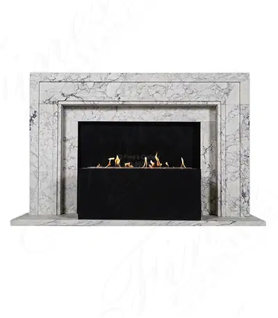 Contemporary Mantel in Italian Arabascato Corchia Marble