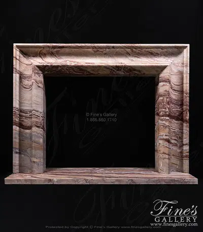 Bolection Style Mantel in Rare Exotic Italian Arabascato Rosso 