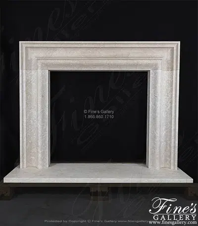  A Lovely Bolection Style Mantel In Italian Botticino Marble