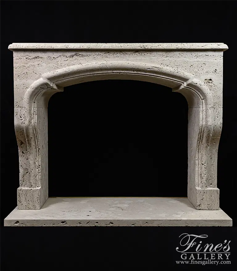 Arched Mantel in Italian Travertine