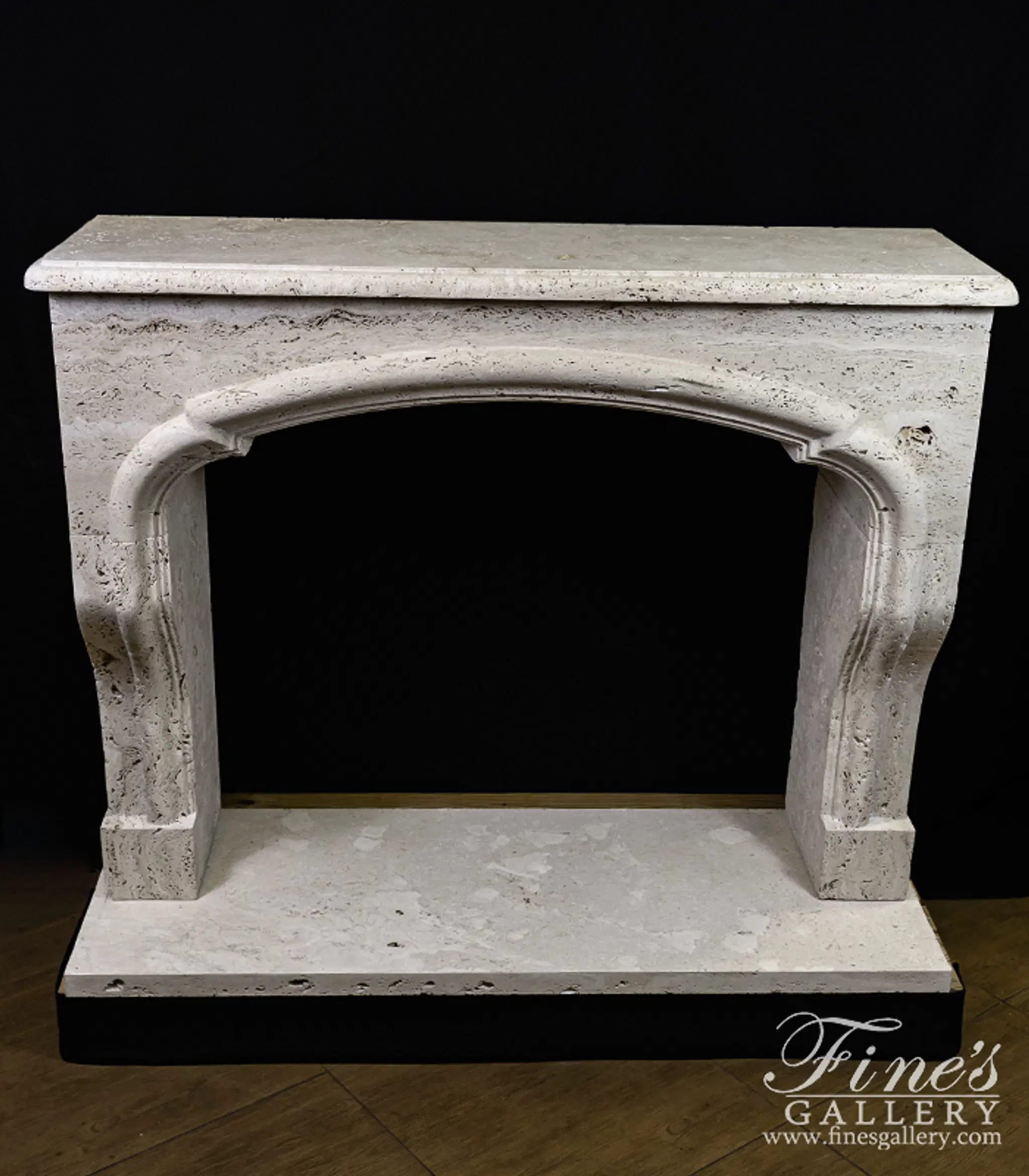 Arched Mantel in Italian Travertine — Model MFP-2668 — detail view 1