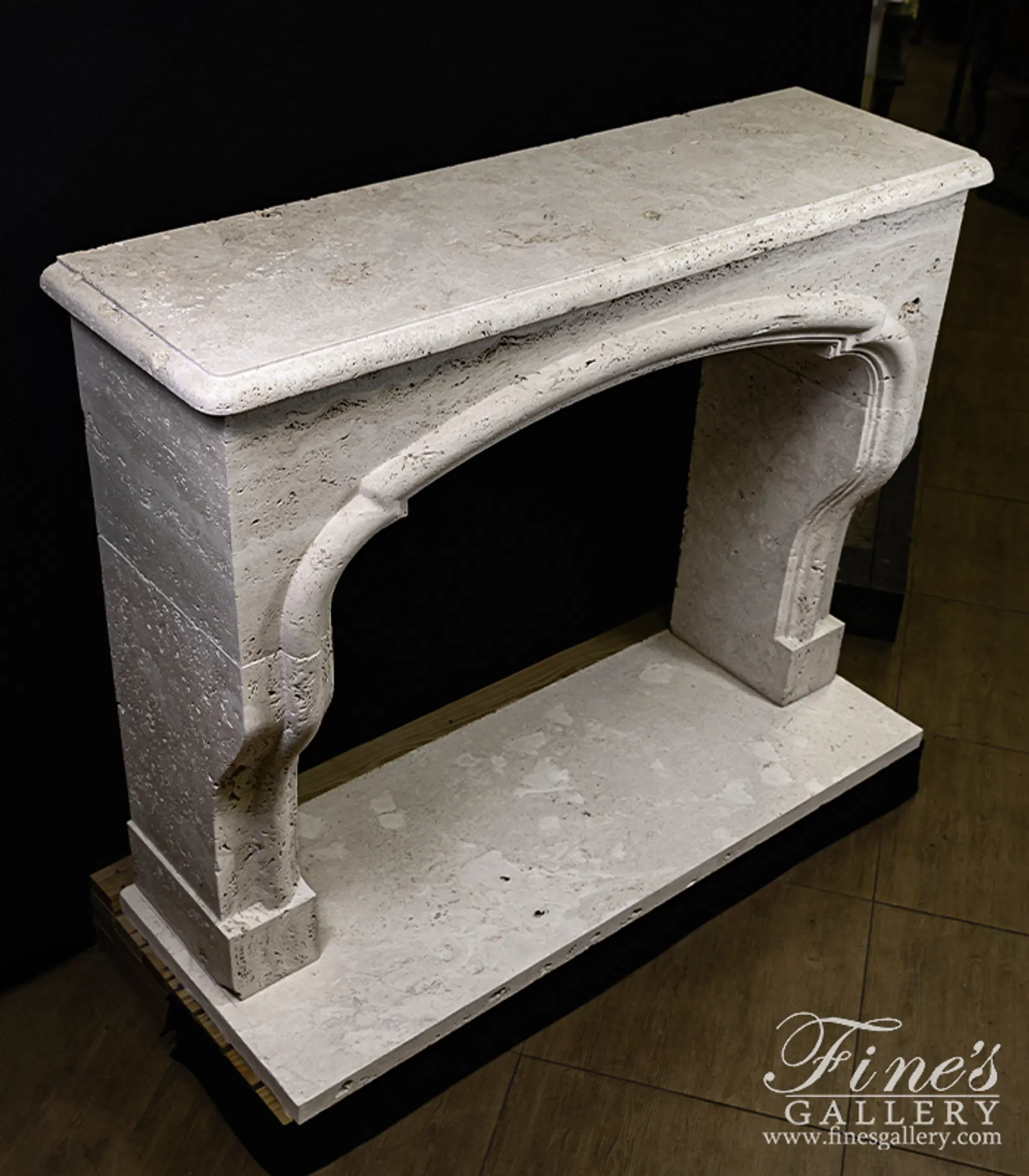Arched Mantel in Italian Travertine — Model MFP-2668 — detail view 3