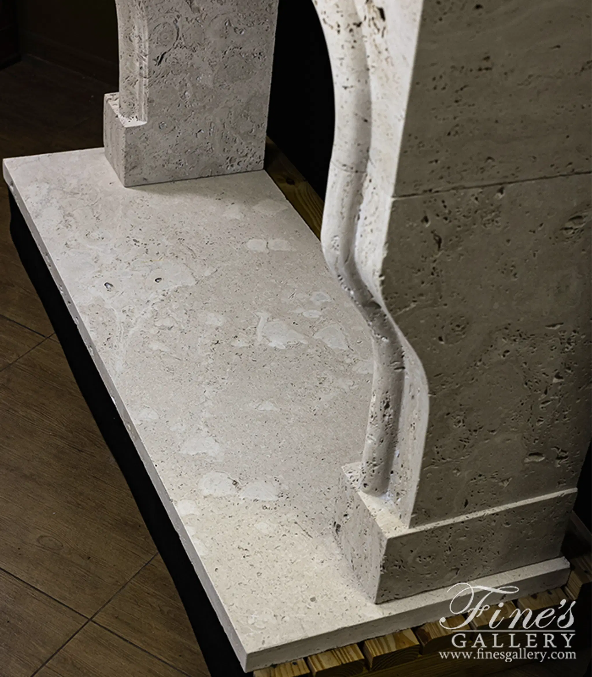 Arched Mantel in Italian Travertine — Model MFP-2668 — detail view 6