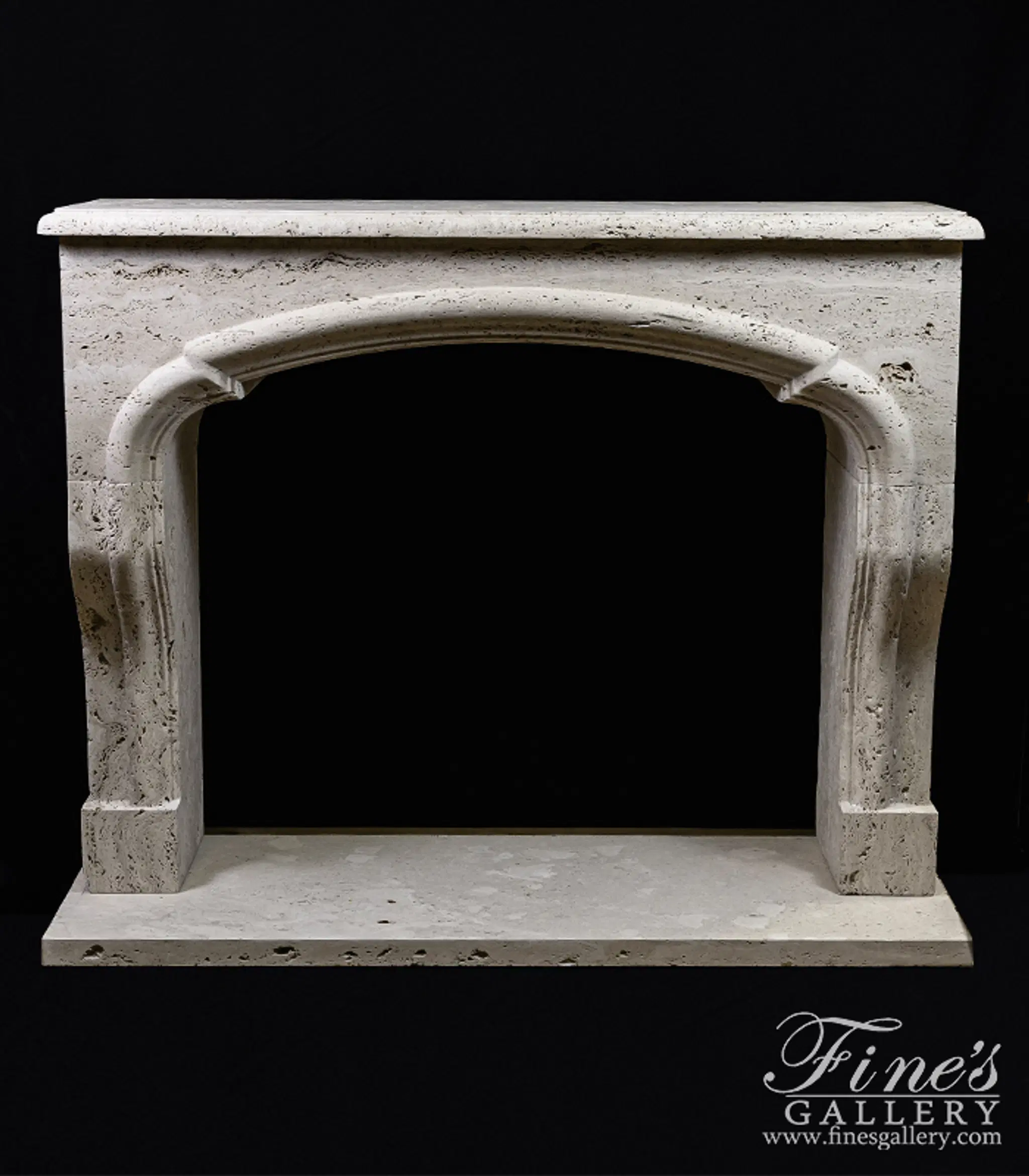 Arched Mantel in Italian Travertine — Model MFP-2668 — detail view 9