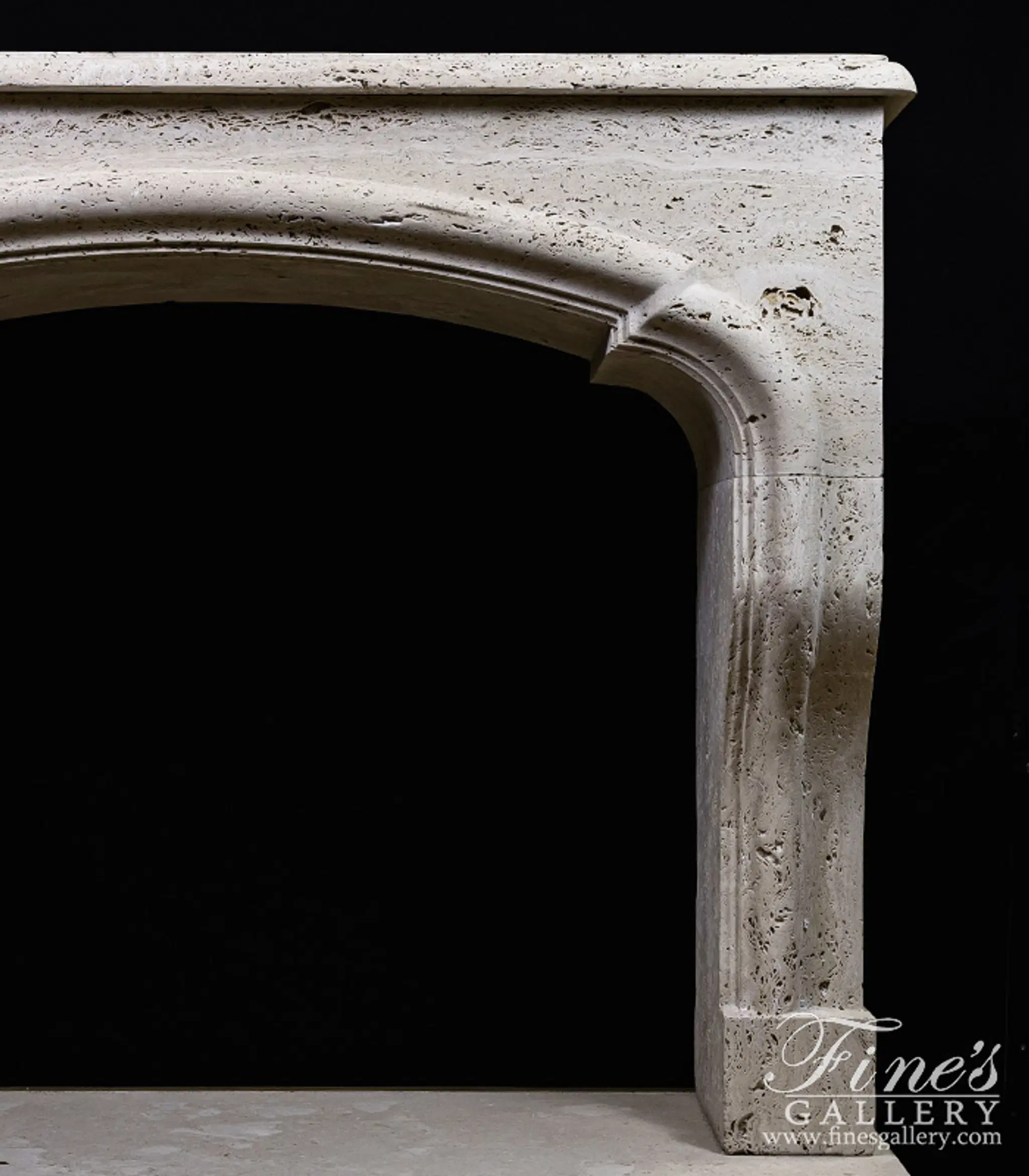 Arched Mantel in Italian Travertine — Model MFP-2668 — detail view 10