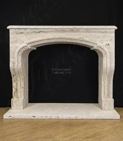 Arched Mantel in Italian Travertine