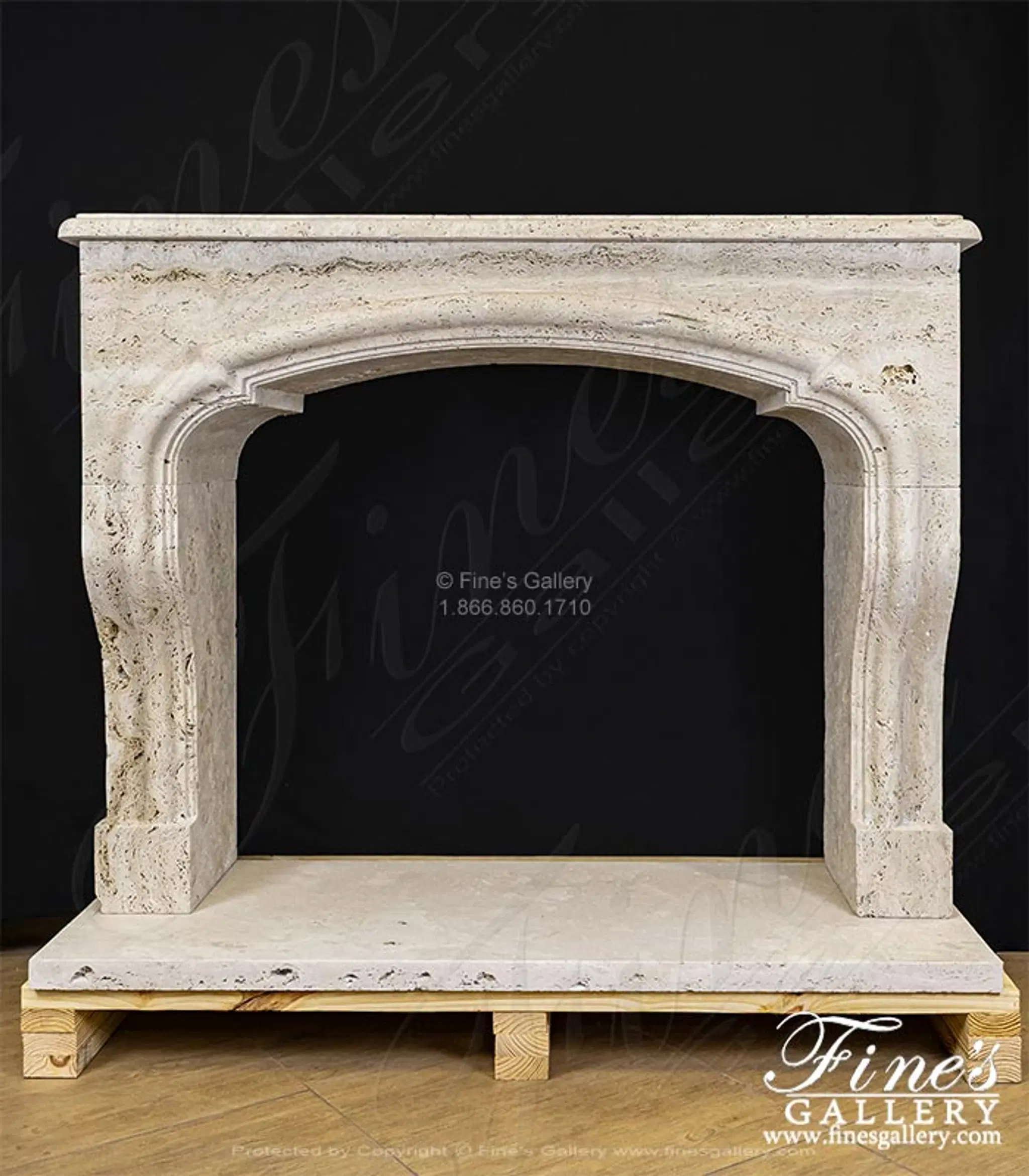 Arched Mantel in Italian Travertine