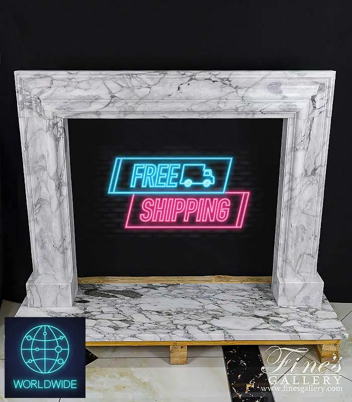 A Bolection Style Mantel in Arabascato Marble