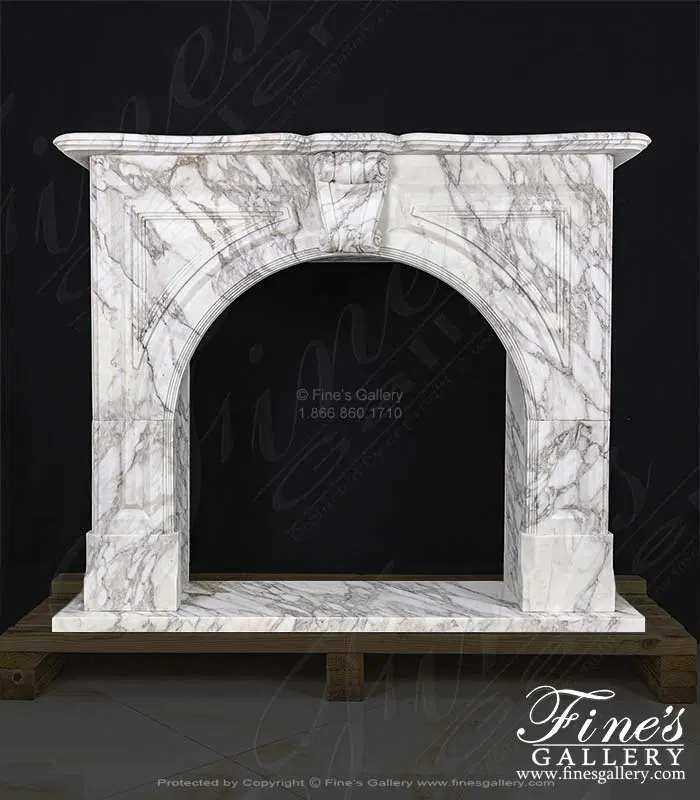 Arched Mantel in Exotic Arabascato Marble