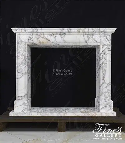 A Bolection Style Mantel w/Shelf in Exotic Calacatta Gold