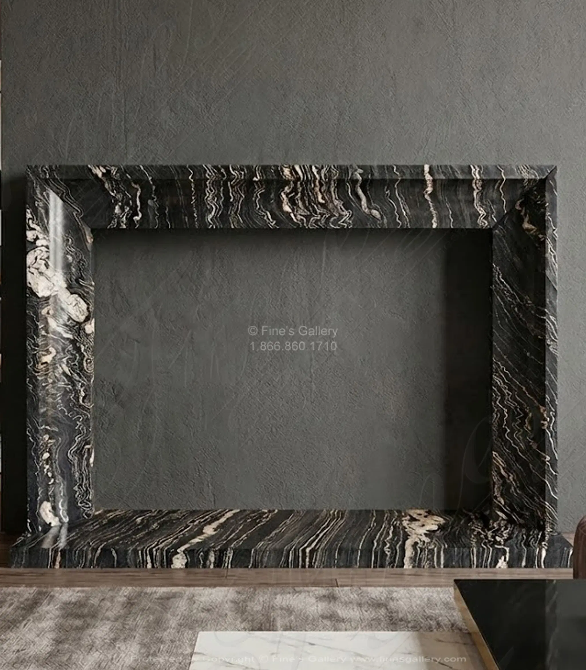 Contemporary Mantel in Exotic Tropical Storm Quartzite