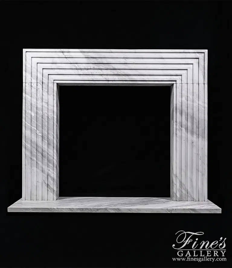 Modern Grecian Volakas Marble Mantel