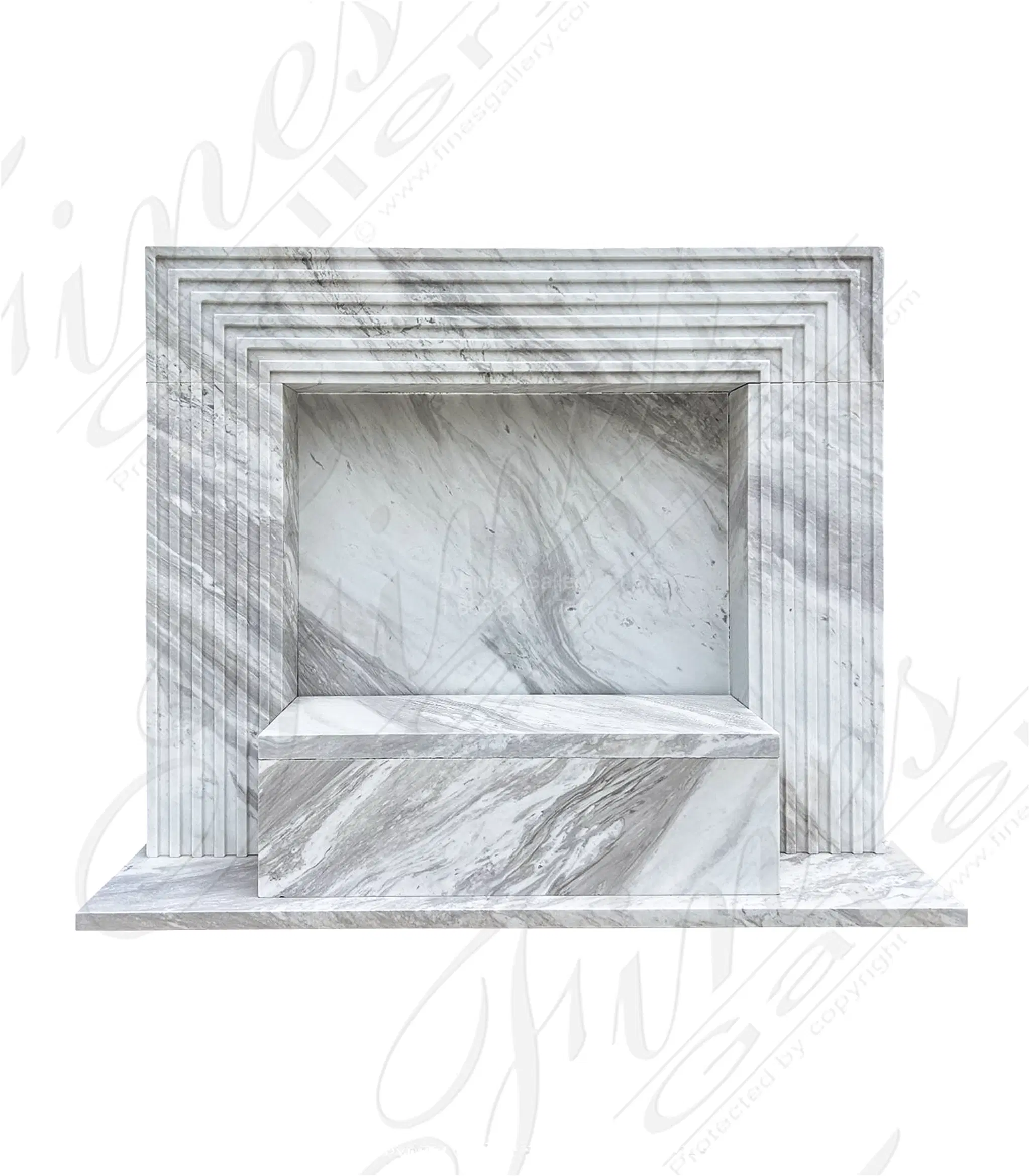 Modern Grecian Volakas Marble Mantel