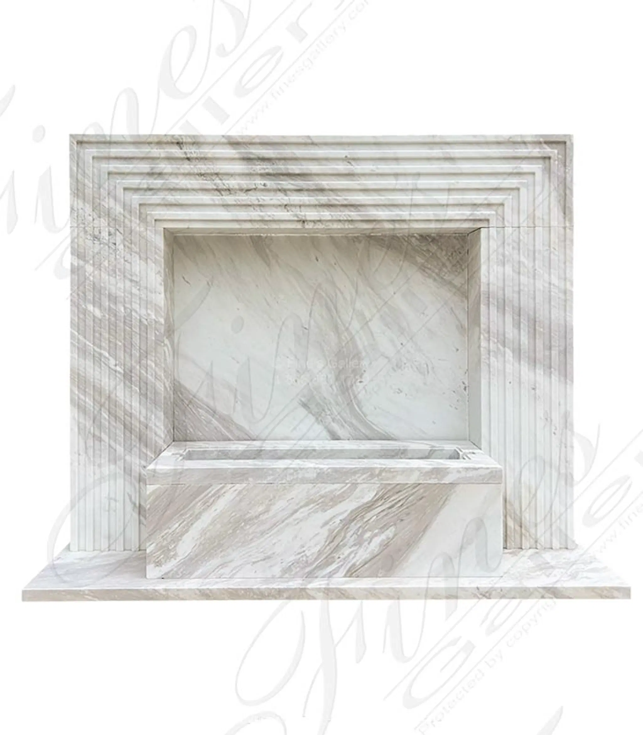 Modern Grecian Volakas Marble Mantel