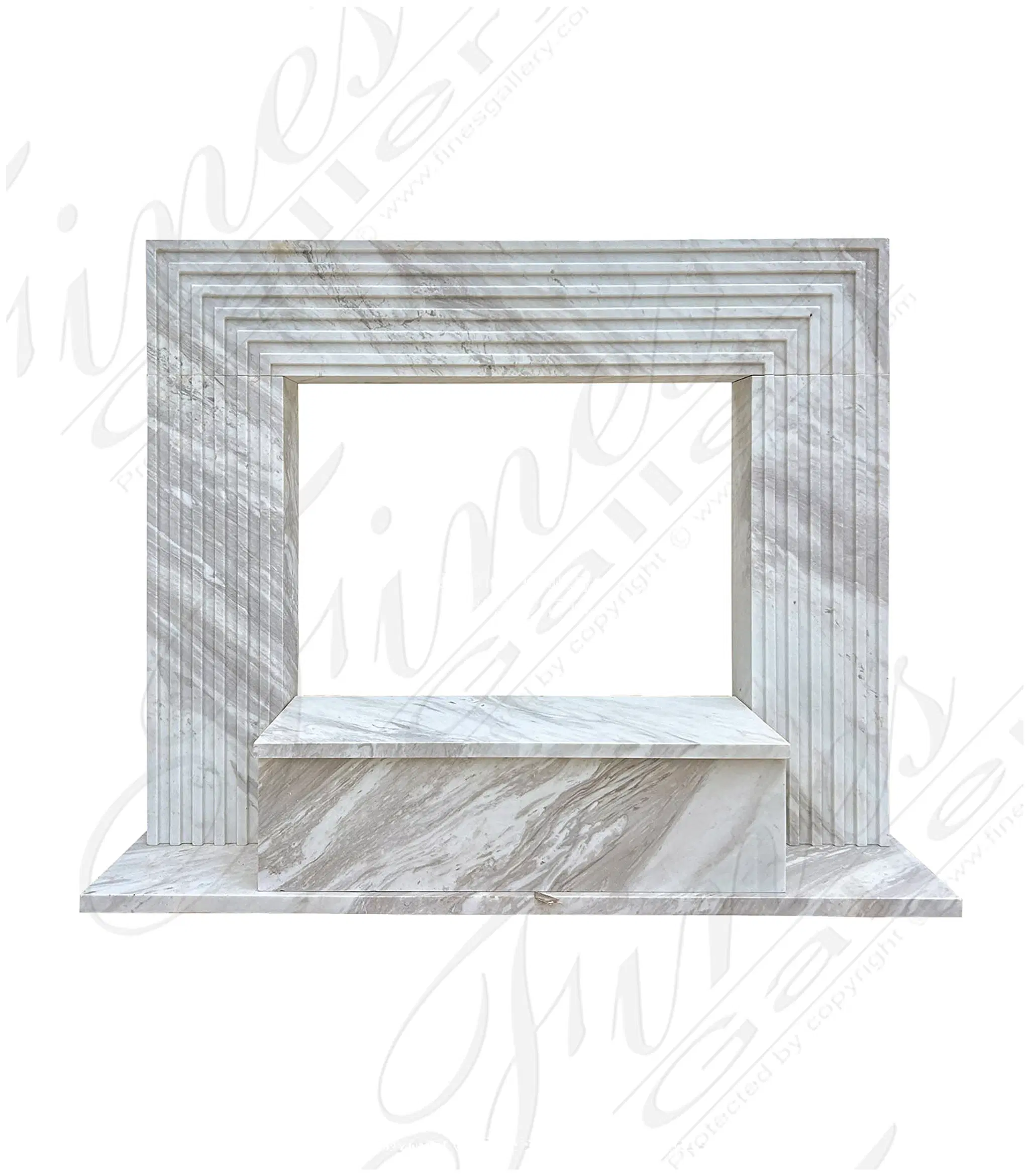 Modern Grecian Volakas Marble Mantel