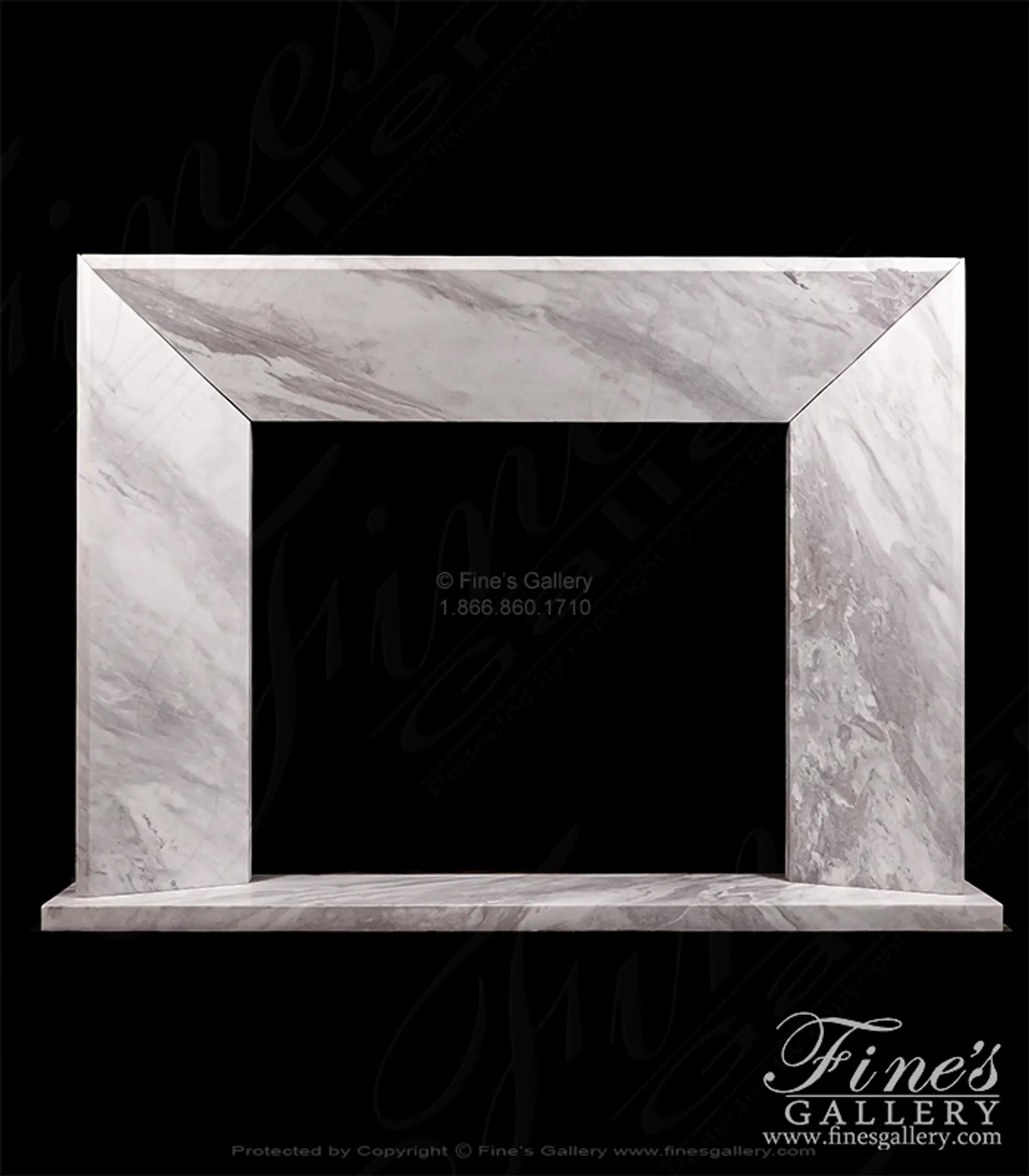 Contemporary Marble Mantel in Volakas Marble