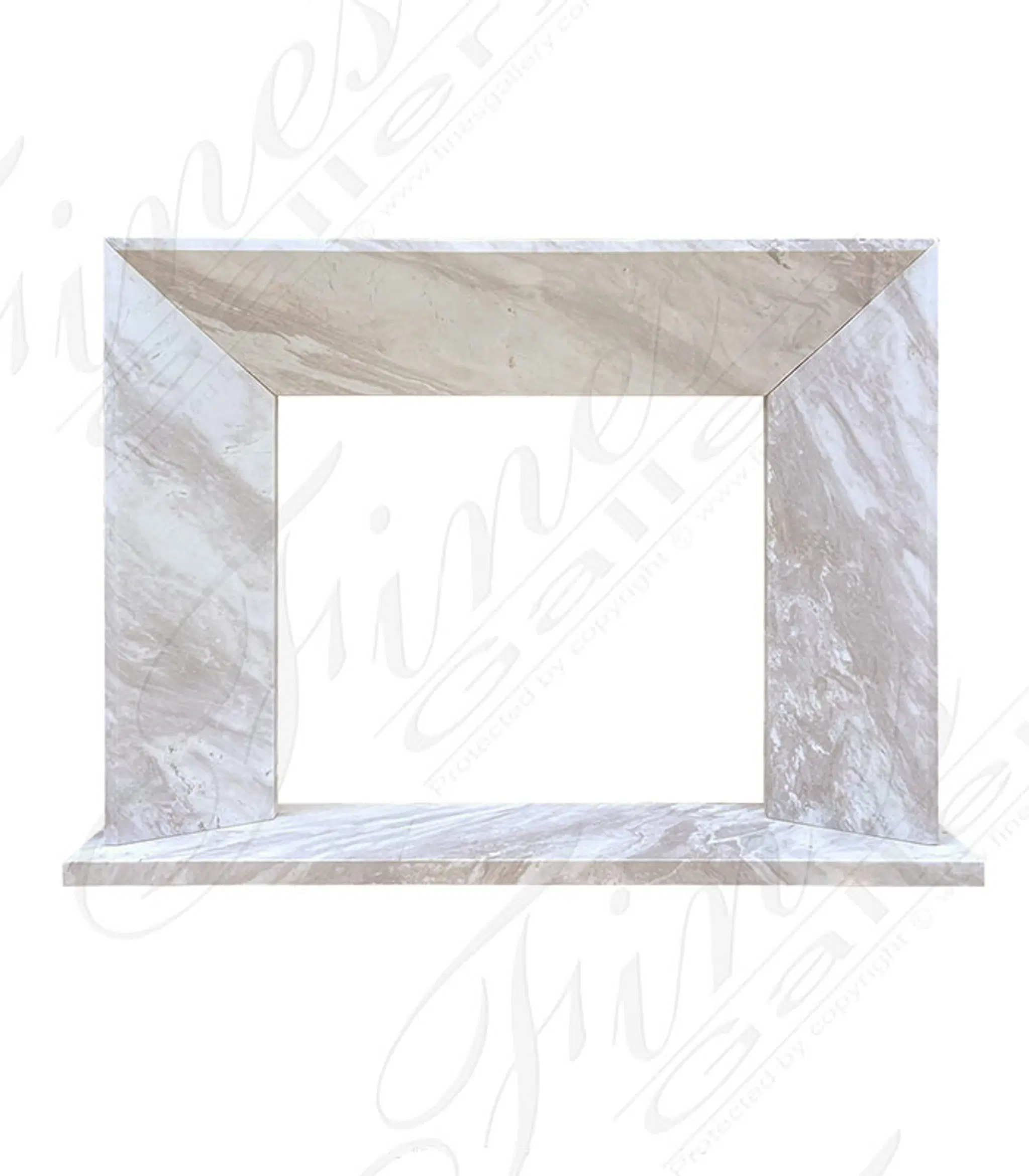 Contemporary Marble Mantel in Volakas Marble