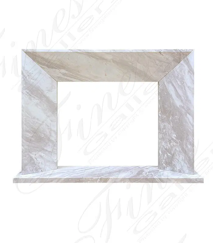 Contemporary Marble Mantel in Volakas Marble