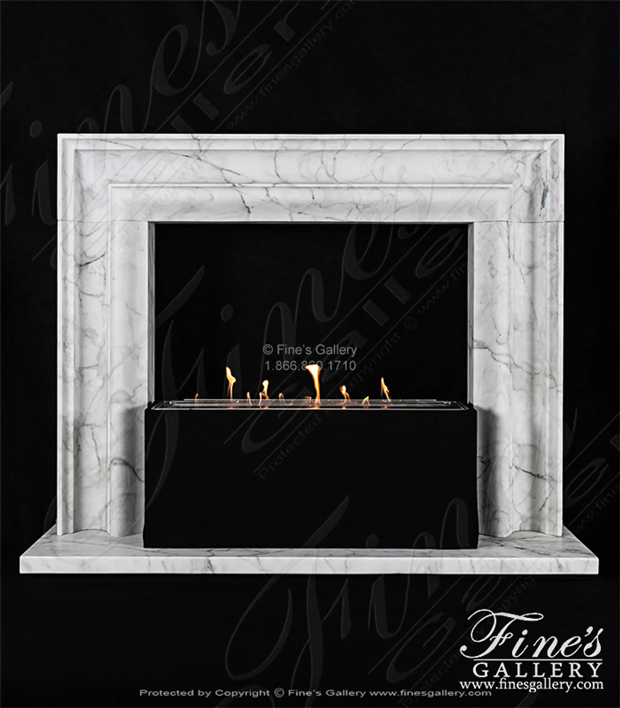 A Bolection Style Mantel in Calacatta Marble