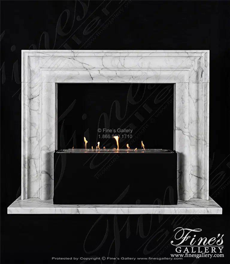 A Bolection Style Mantel in Calacatta Marble