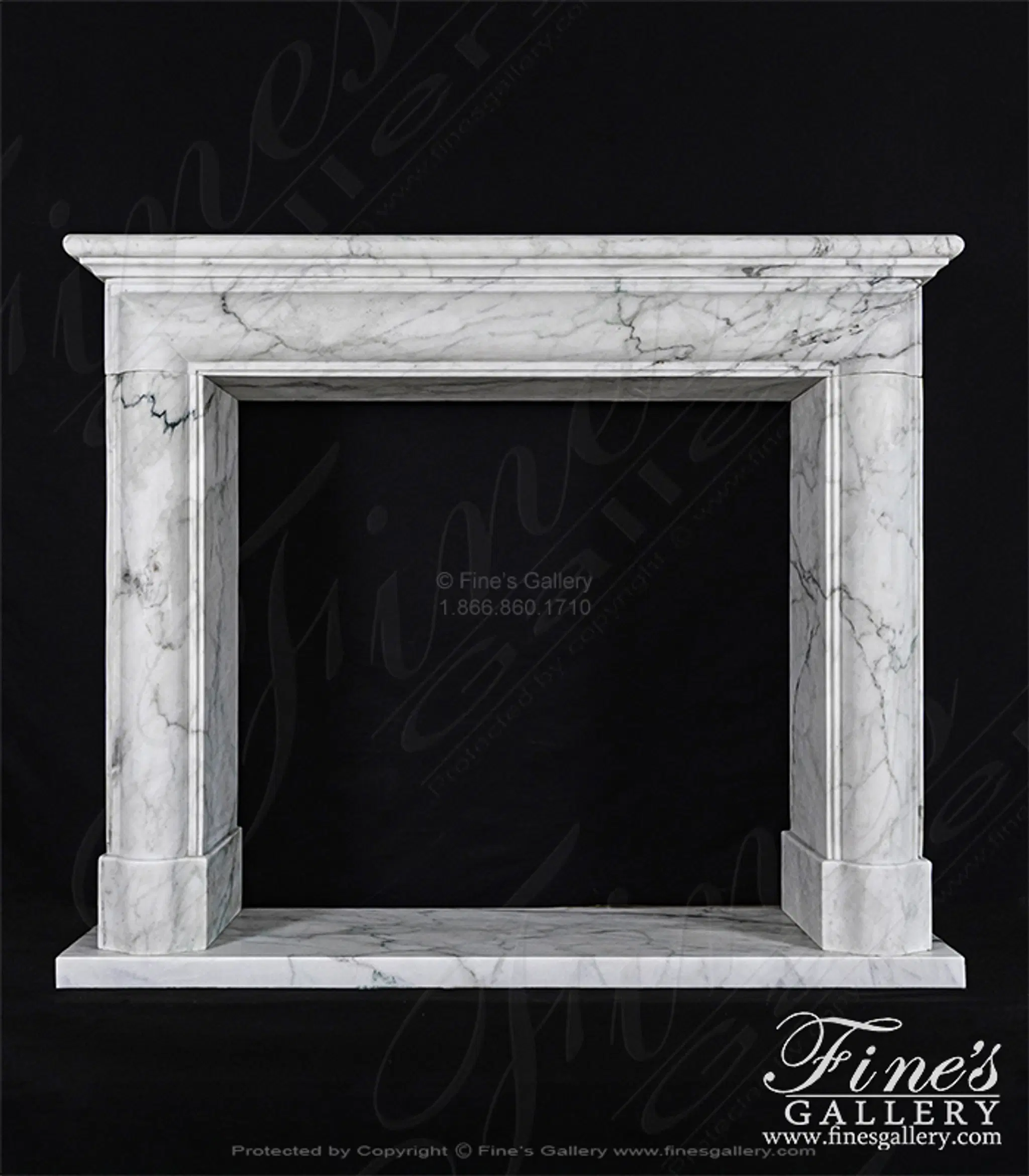 Bolection Style Mantel in Calacatta Marble