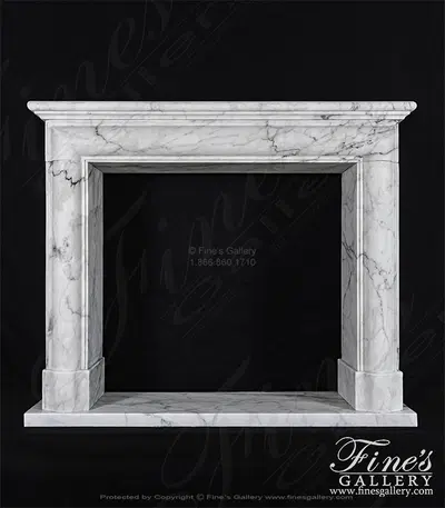 Bolection Style Mantel in Calacatta Marble