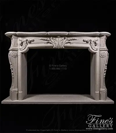 Rare French Style Mantel in Italian Quarried Perlino Marble