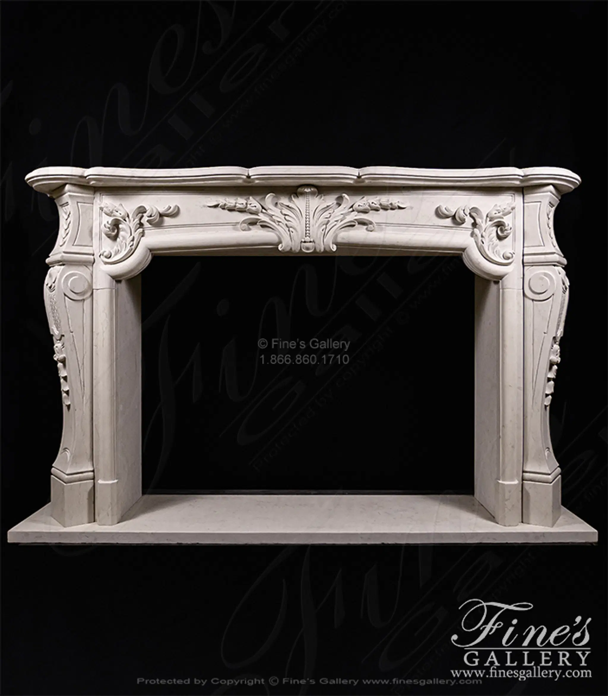 Rare French Style Mantel in Italian Quarried Perlino Marble