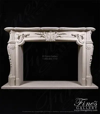 Rare French Style Mantel in Italian Quarried Perlino Marble