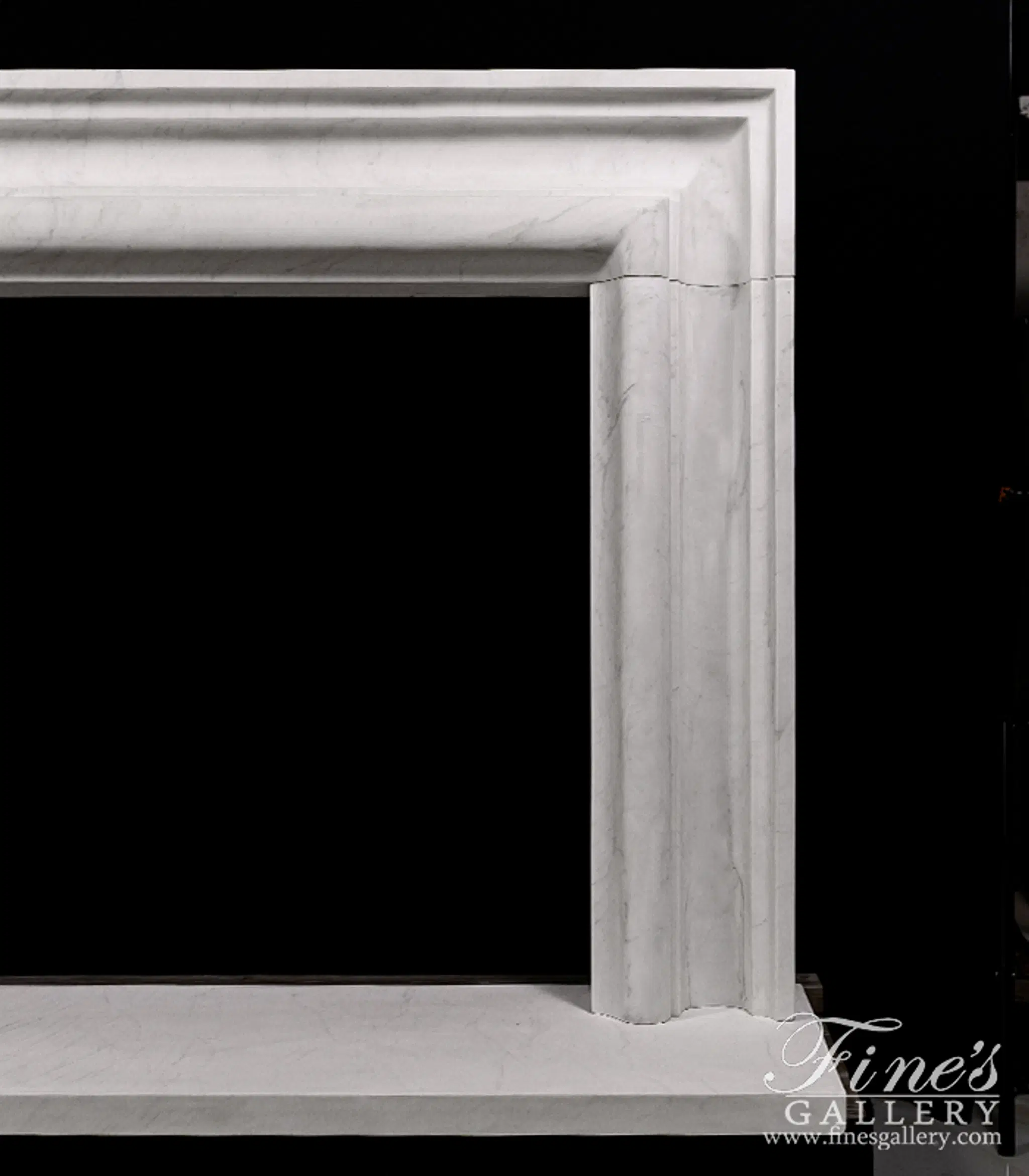 Deep Relief Bolection Mantelpiece in Statuary Marble — Model MFP-2708 — detail view 4