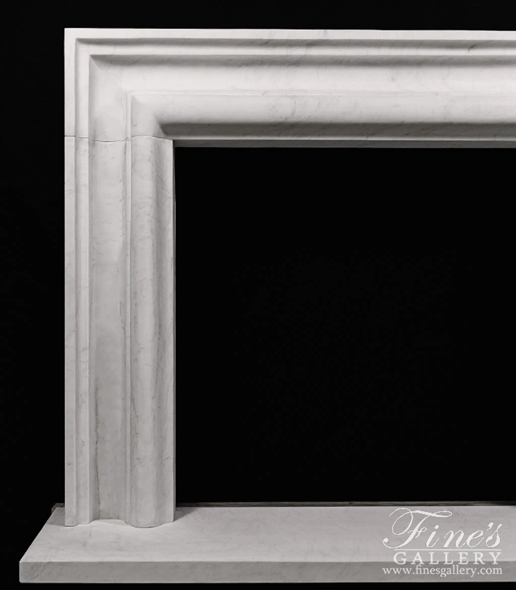 Deep Relief Bolection Mantelpiece in Statuary Marble — Model MFP-2708 — detail view 5