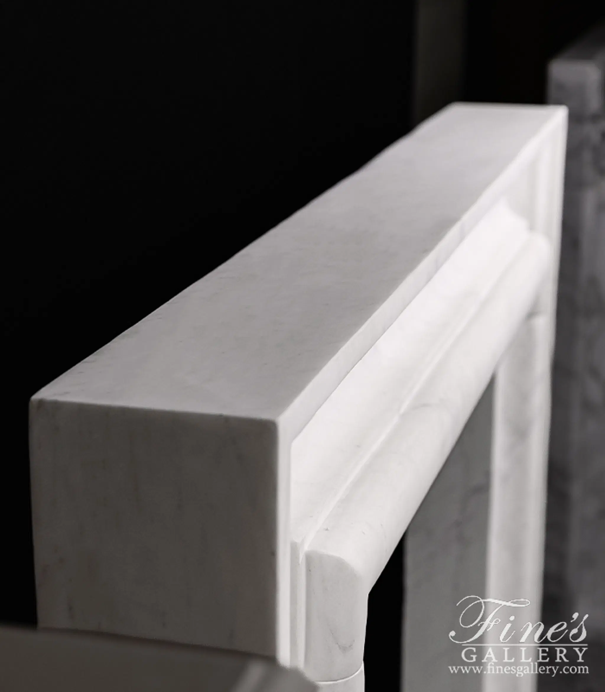Deep Relief Bolection Mantelpiece in Statuary Marble — Model MFP-2708 — detail view 6