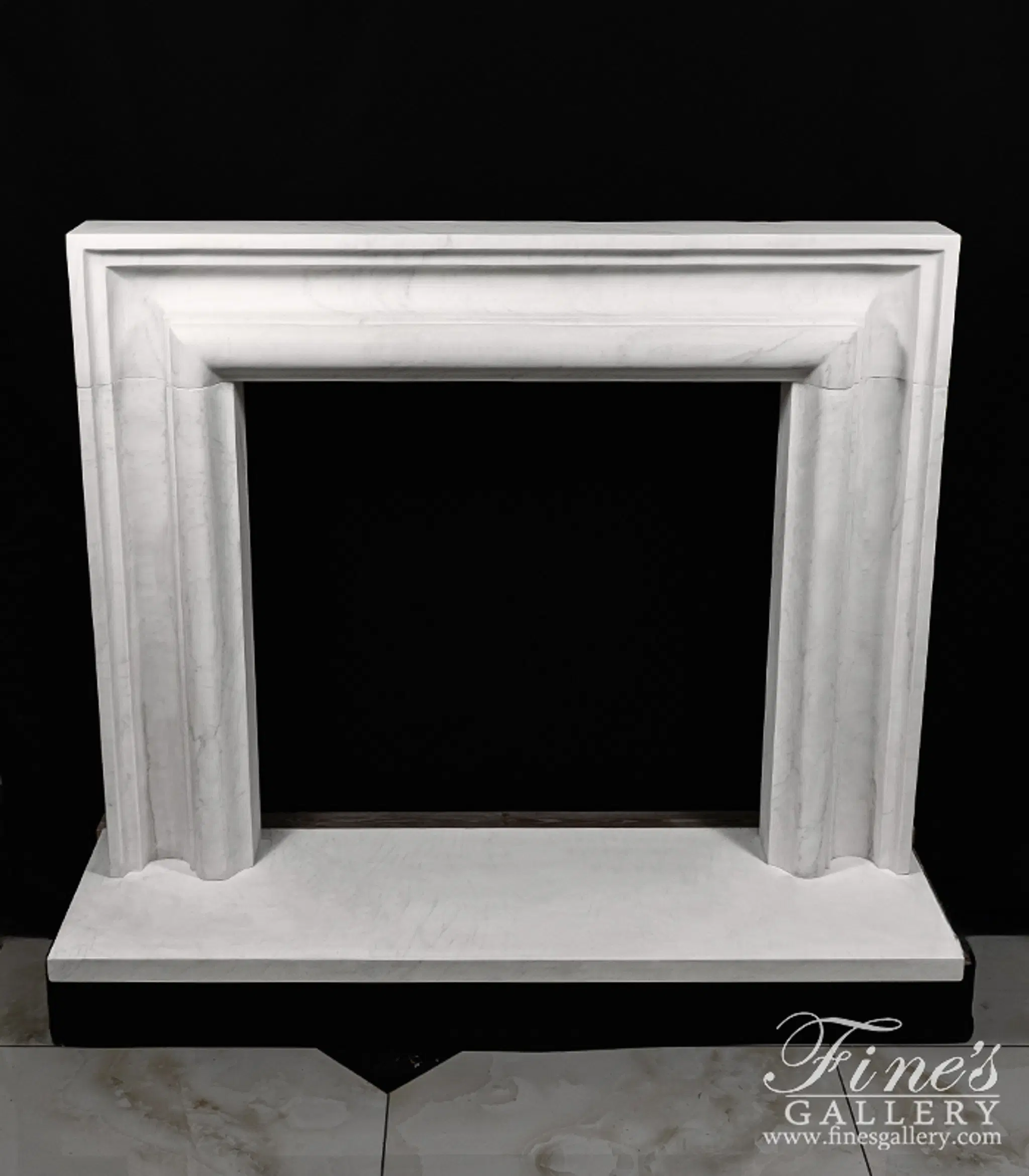 Deep Relief Bolection Mantelpiece in Statuary Marble — Model MFP-2708 — detail view 1