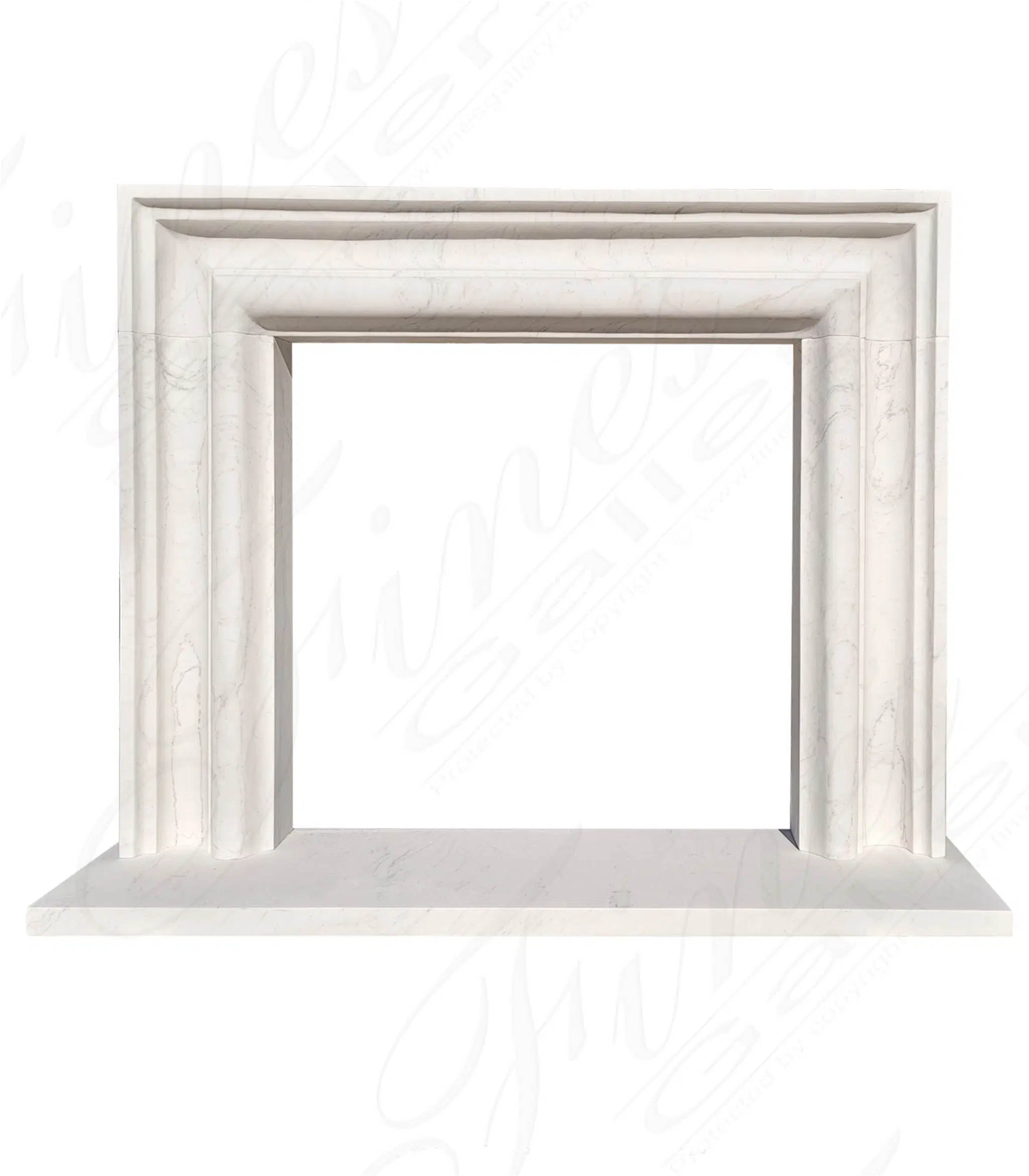 Deep Relief Bolection Mantelpiece in Statuary Marble