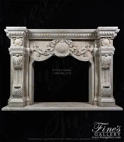 Italian Renaissance Mantel in Italian Roman Travertine