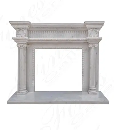 Fluted Neoclassical Mantel in AAA Statuary Marble